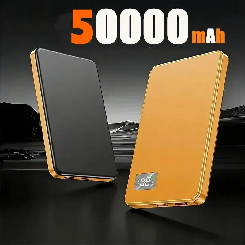 Lenovo Ultra-thin 500000mAh Mobile Power Bank For iPhone Xiaomi For MagSafe Magnetic Wireless Fast Charge Portable LED Display