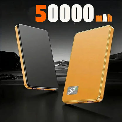 Lenovo Ultra-thin 500000mAh Mobile Power Bank For iPhone Xiaomi For MagSafe Magnetic Wireless Fast Charge Portable LED Display