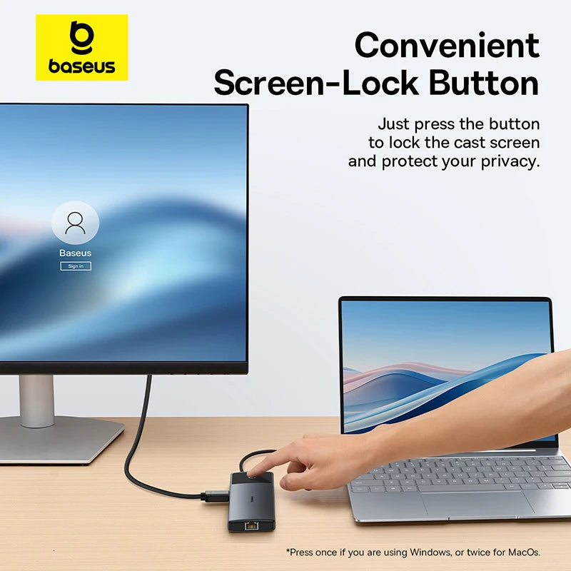 Baseus USB-C-hubb med HDMI, USB 3.2 och flera anslutningar