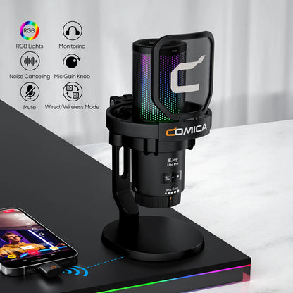 Ejoy Uni Pro wireless gaming microphone for streaming,recording, podcast, youtube. Compatible with Mac OS, PS4/ 5