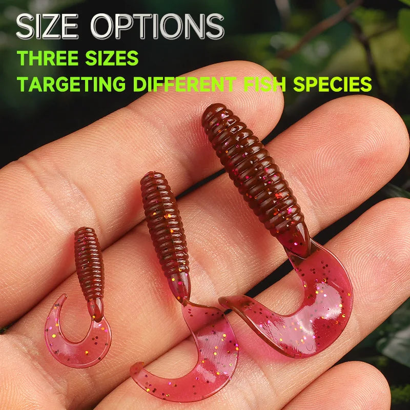 Supercontinent New Soft Bait Angry Spin 25mm 35mm 45mm Fishing Lures Plastic Silicone Worm Moggot Grub Lure Sinking Lures