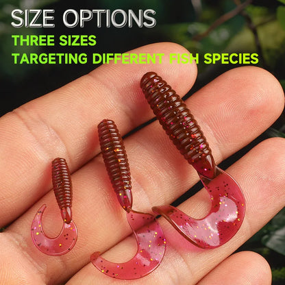 Supercontinent New Soft Bait Angry Spin 25mm 35mm 45mm Fishing Lures Plastic Silicone Worm Moggot Grub Lure Sinking Lures