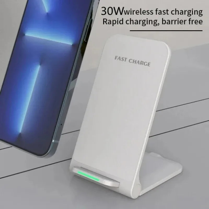 65W Fast Wireless Charger Stand Pad for iPhone 17 16 15 14Pro Samsung Xiaomi Phone Chargers Induction Fast Charging Dock Station