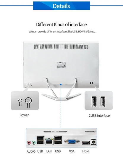 Design All In One Desktop Computer PC AIO Touch PC Core I3 I5 I7 Processor Gamer Computer Desktop All-In-One PC UPS Battery PC