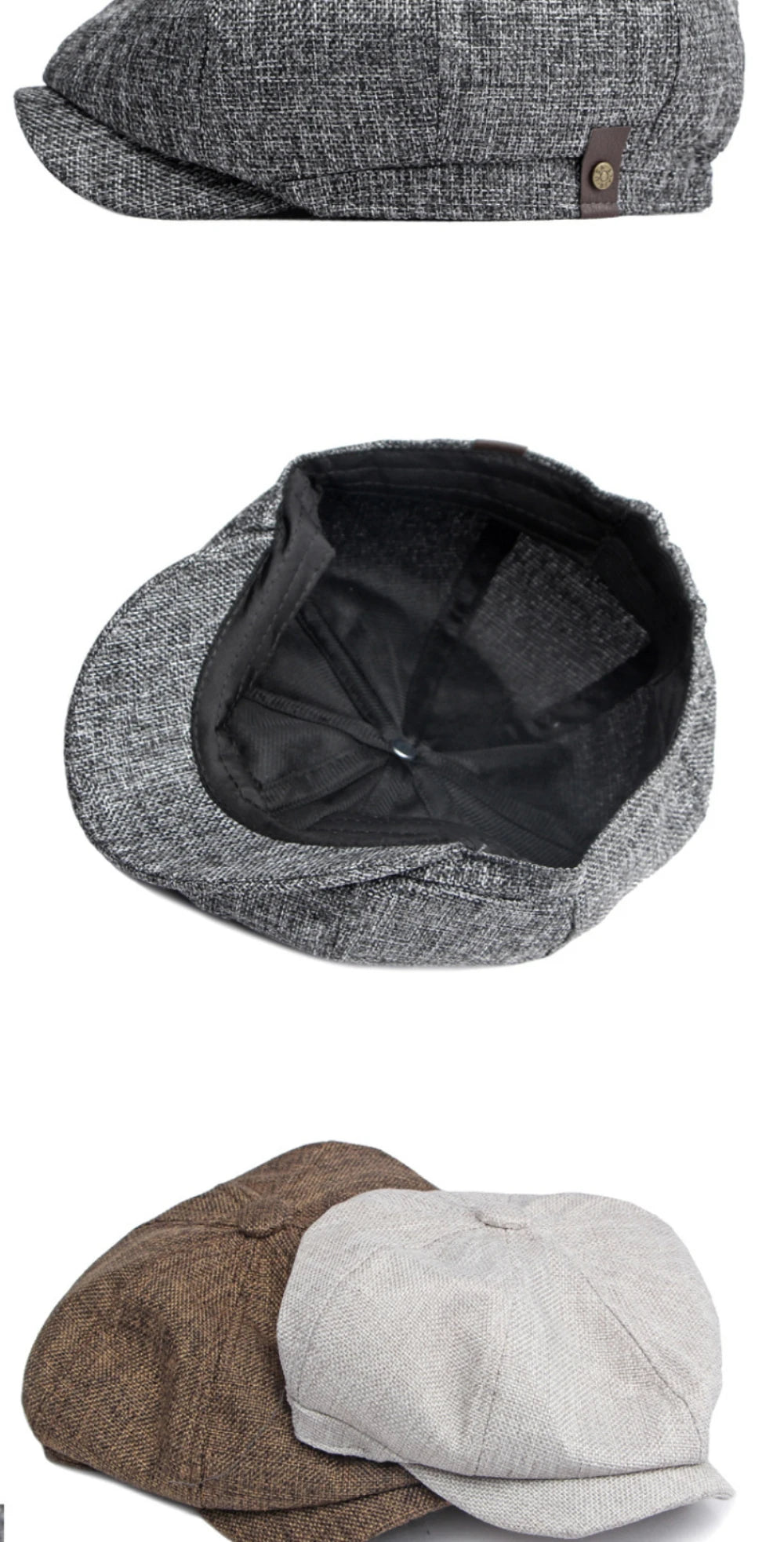 HT4668 Beret Cap Spring Summer Sun Hat Men Women Retro Artist Painter Linen Beret Hat Male Female Octagonal Flat Cap Mens Berets