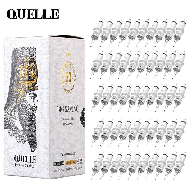 CNC 50PCS Disposable Sterile Tattoo Needles RL/RLT (0.30MM) Revolution Cartridge For Tattoos Machines Makeup Body Art Tattoo