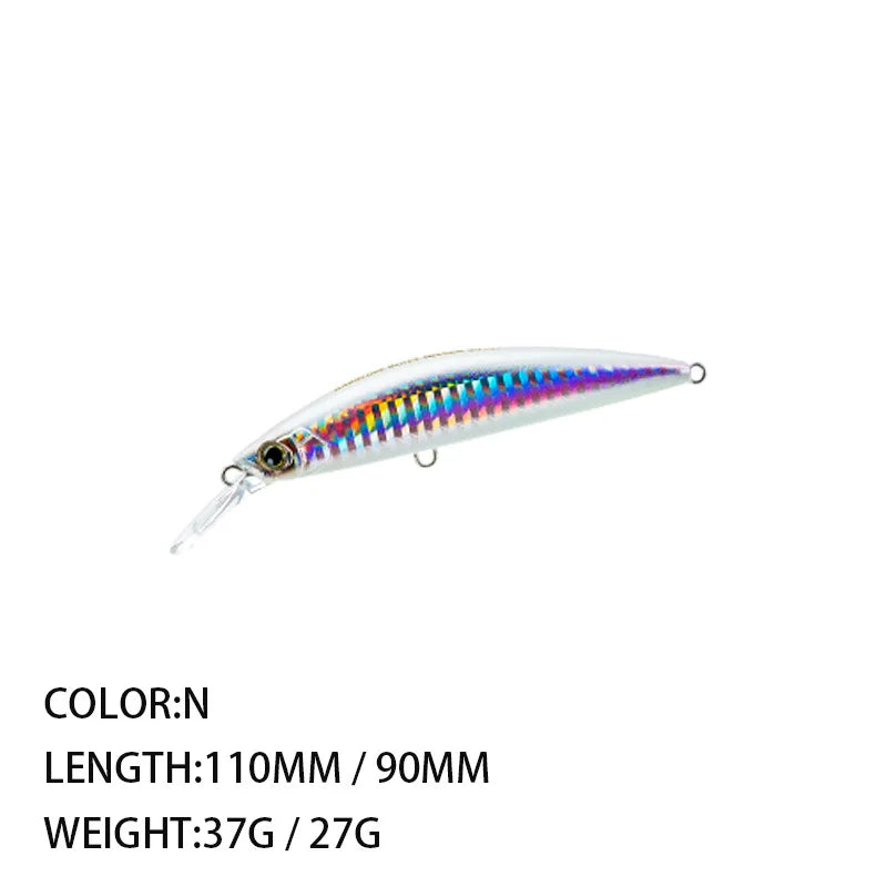 Freshwater Bait Mino 90MM110MM Ultra-long Cast Utra-long Bait Sinking Weight 27g37g Perch Bait Trolling Bait Fishing Tackle