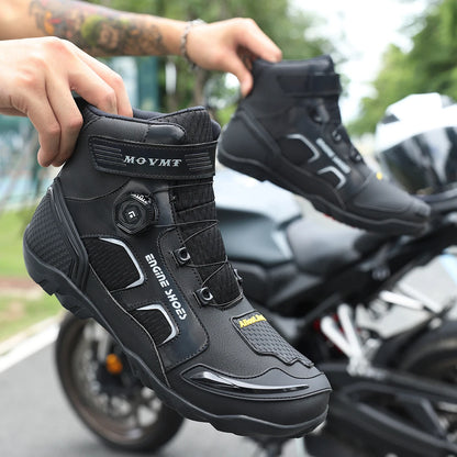 Motorcykelkängor i läder för män