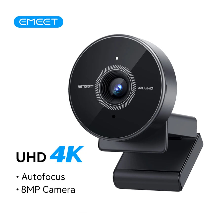 EMEET C950 Webbkamera 4K/1080p 60fps med Brusreducerande Mikrofon – USB Webcam för Möten & Streaming