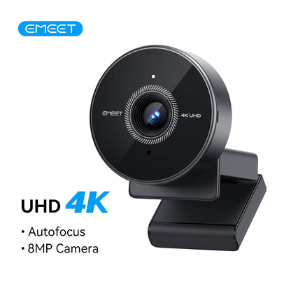 EMEET C950 Webbkamera 4K/1080p 60fps med Brusreducerande Mikrofon – USB Webcam för Möten & Streaming