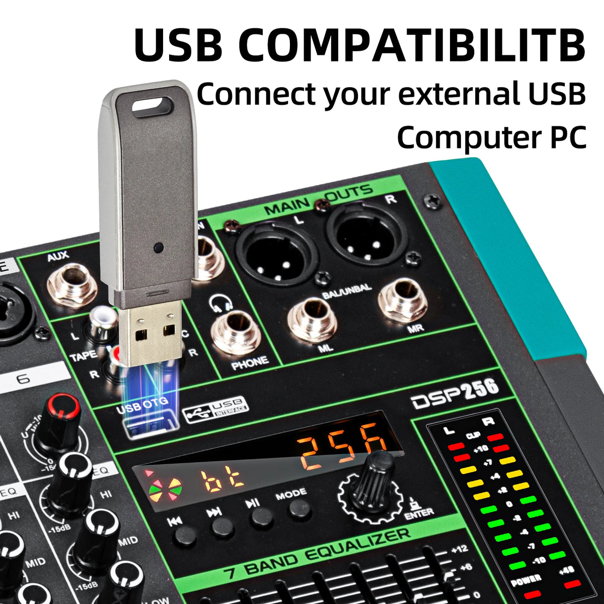 Depusheng MG6 6-kanals ljudmixer med Bluetooth och DSP