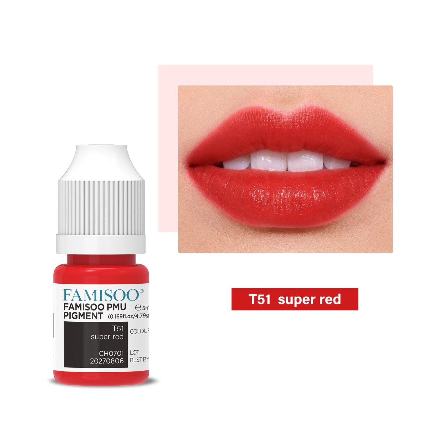 FAMISOO 5ML Permanent Makeup Pigment Tattoo Lips Tattoo Inks Eyebrows Eyeliners Pigments Microblading Pigment Tattoo Pigments
