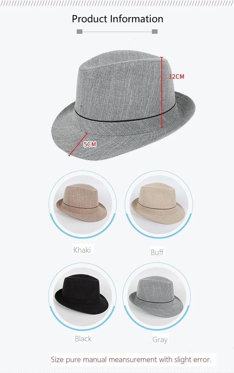 Spring&Autumn Men Fedoras  Top Jazz Plaid Hat Adult Bowler Hats Classic Version Chapeau Hats