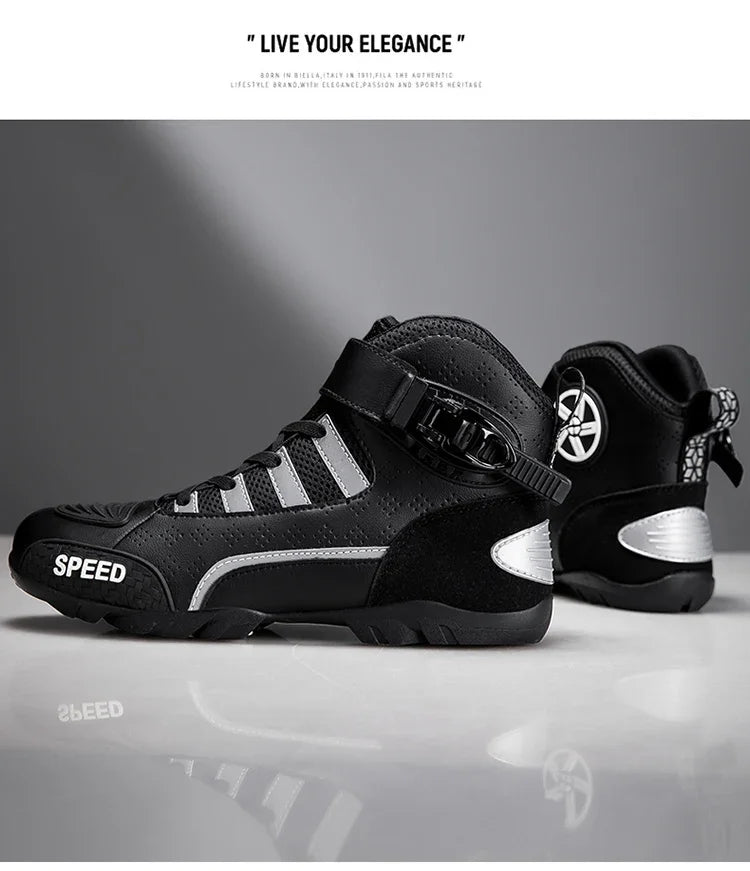 2026 New Leather Motos Breathable Anti Slip Wear-resistant Riders Boots Motorcycle Boots Men Motorbike Racing Ankle Length Shoes