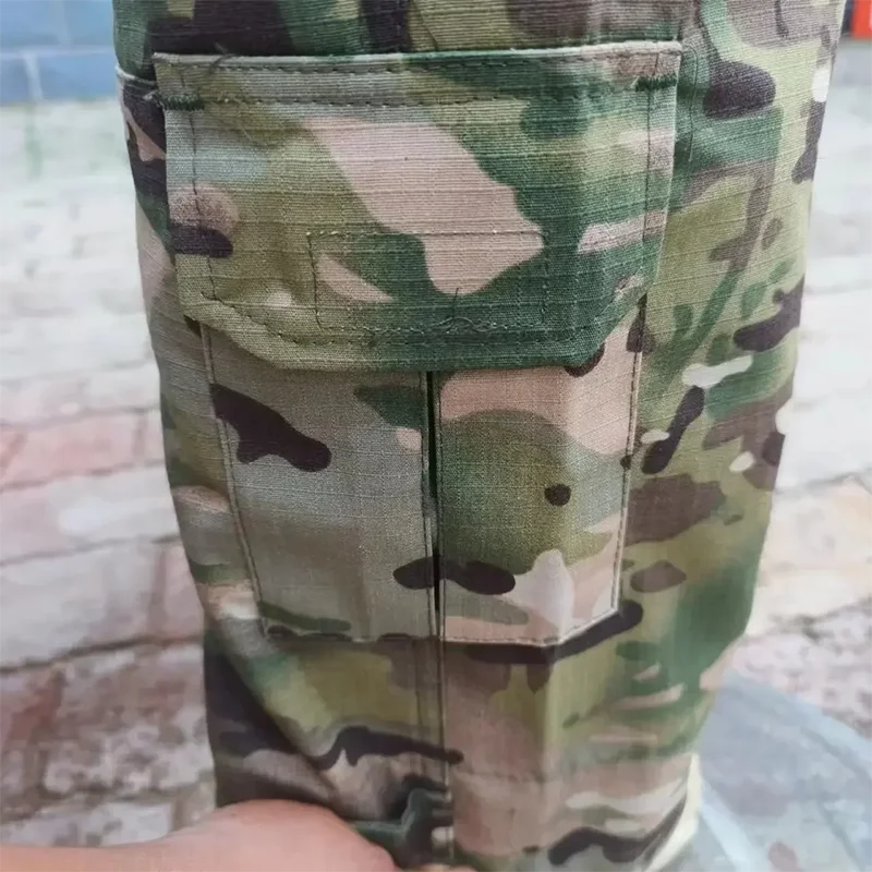 Multicam Tactical Pants +Pads Men Combat Trousers Work Camo Hunting Clothes Multi-pocket Breathable Wear-resisting Cargo Pants