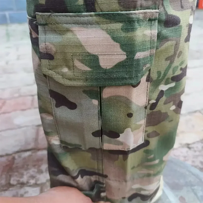 Multicam Tactical Pants +Pads Men Combat Trousers Work Camo Hunting Clothes Multi-pocket Breathable Wear-resisting Cargo Pants