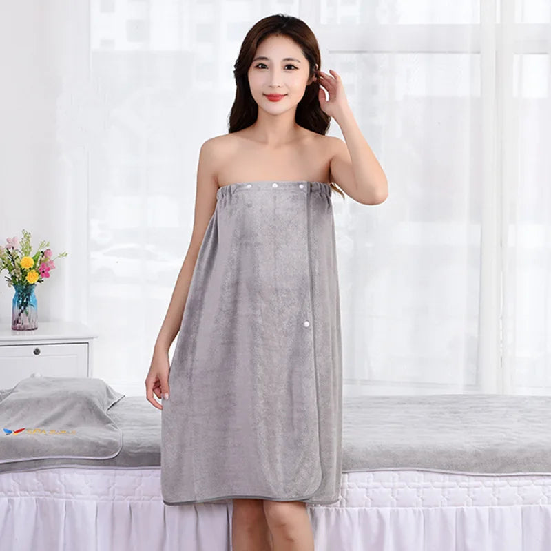 Microfiber Sauna Towel Thicken Strong Water Absorption Beauty Bath Dress Wearable Bath Towel for Beauty Salon Spa Bathrobe Skirt