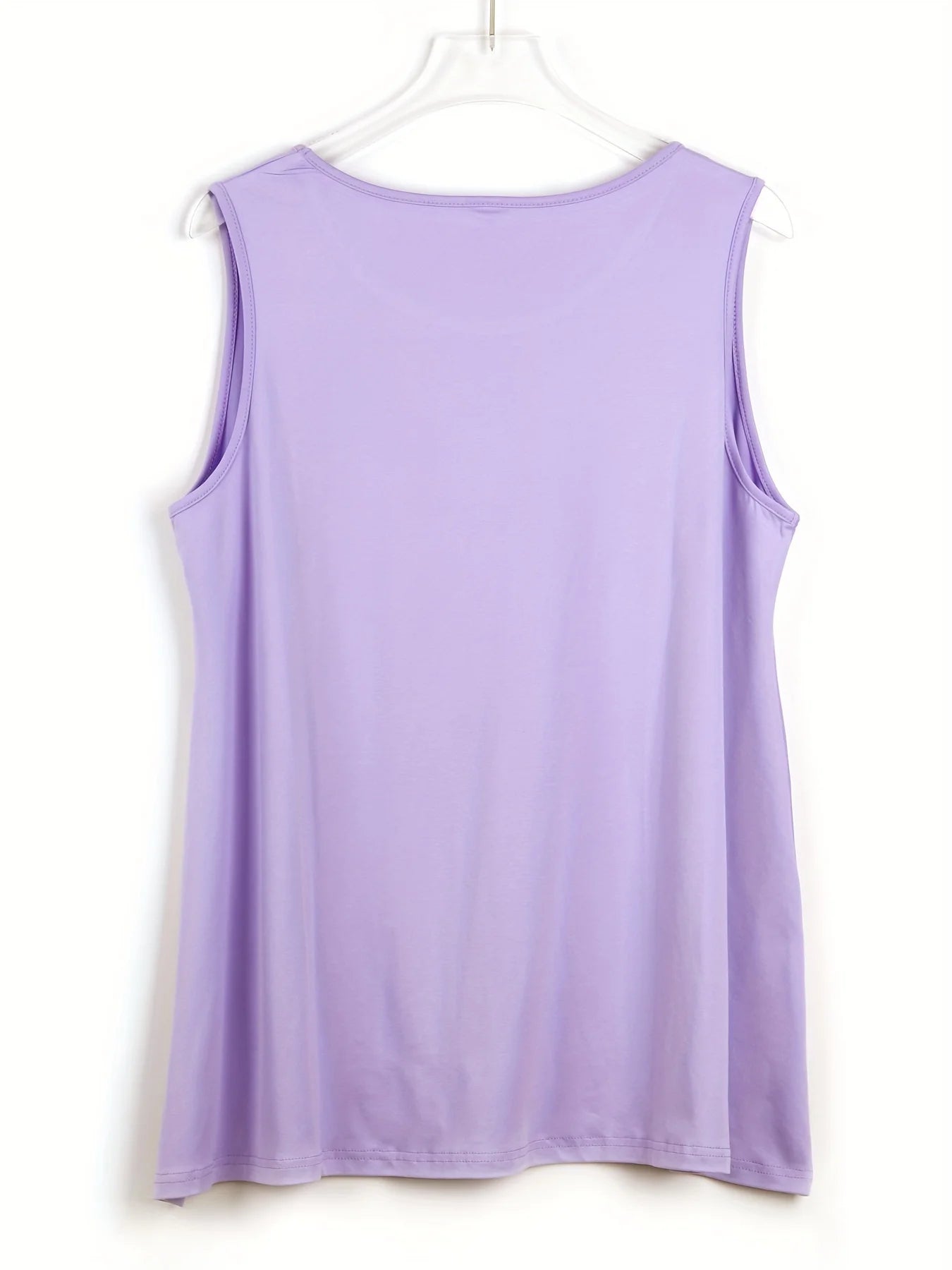 Plus Size Simple Solid Tank Top Casual Crew Neck Sleeveless Tank Top For Summer Women's Plus Size Clothing