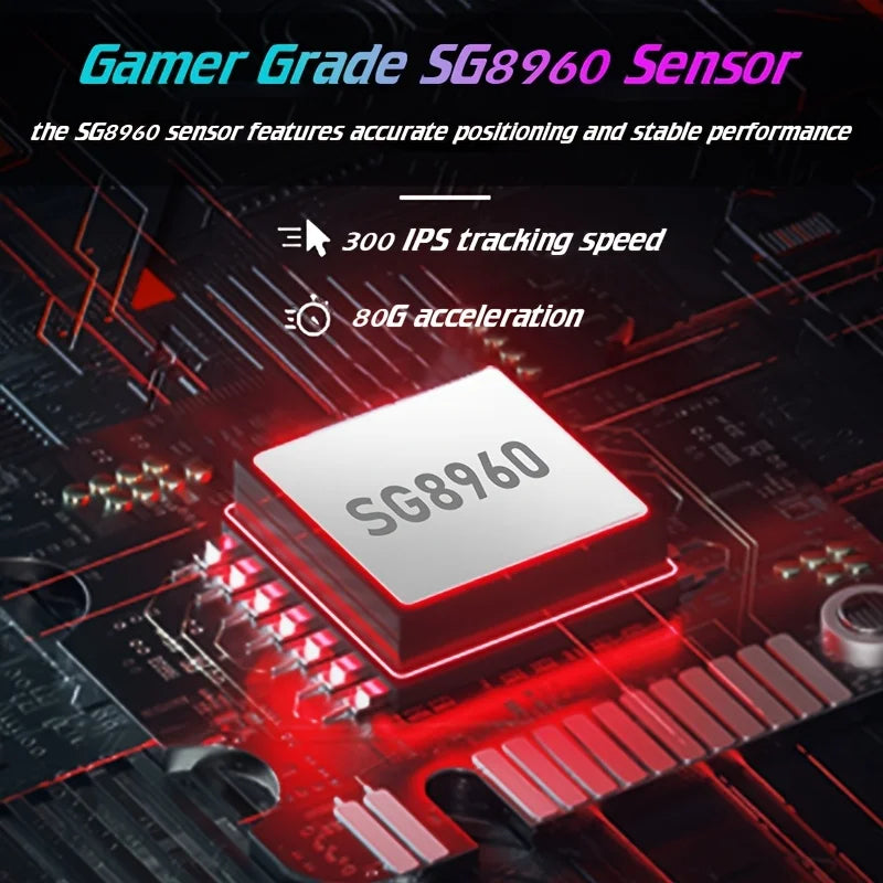E-YOOSO Upgraded Wired Gaming Mouse X-39 PRO with Macro Edit Side Key DIY Lighting Design SG8960Processor Ergonomic Gaming Mouse