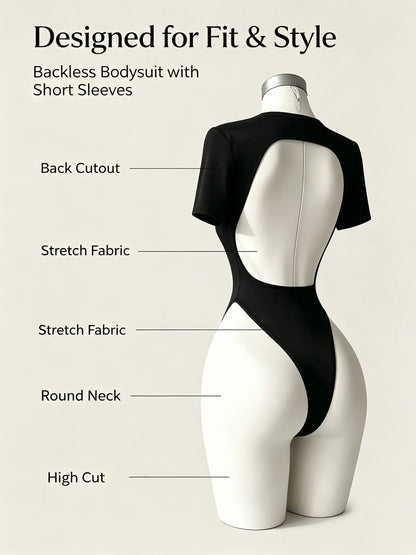 Women's High-Quality Backless Bodysuit Basic Solid Color Comfortable Fit Underwear