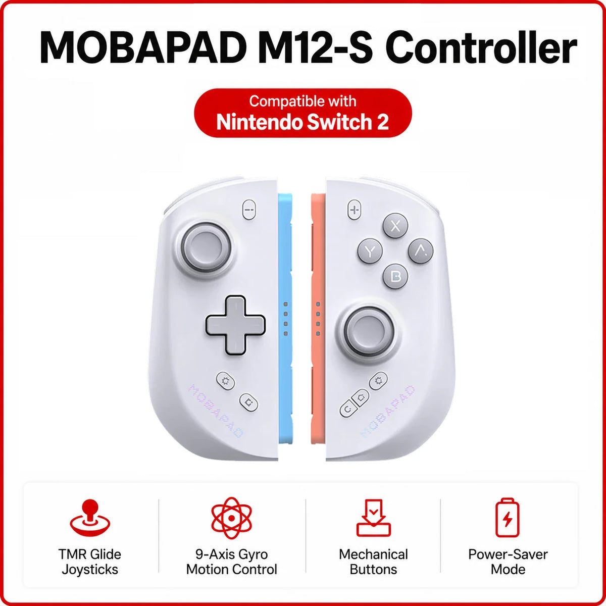 MOBAPAD M12 S / M12 HD Pro Controller för Nintendo Switch 2 – TMR Driftfria Joystickar Hall-Linear Triggers Remap Macro CE