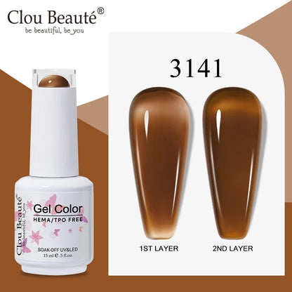 Clou Beaute Semi-transparent Jelly Color UV Gel Manicure Gel Nail Nail Supplies For Professionals Semi-permanent Varnish 15ml