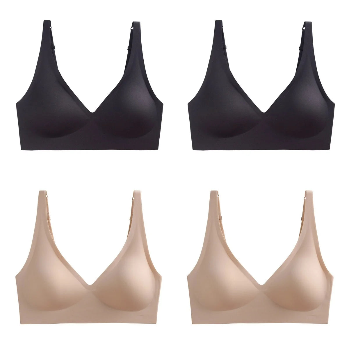 4Pcs/Set Seamless Bras For Women Wireless Brassiere Soft Padded Underwear Female Push Up Underwear Sexy Lingerie Intimates S-5XL
