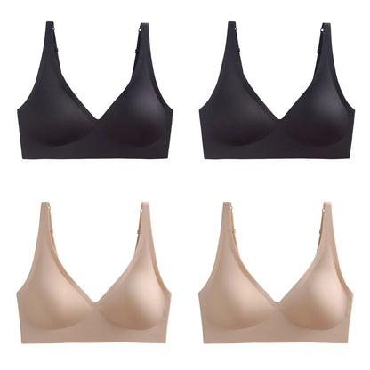 4Pcs/Set Seamless Bras For Women Wireless Brassiere Soft Padded Underwear Female Push Up Underwear Sexy Lingerie Intimates S-5XL