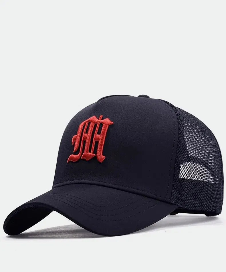 New Hat Men's Summer Thin High Top Baseball Cap Tide Big Head Fence Mesh Breathable Cap Sunscreen Sun Hat