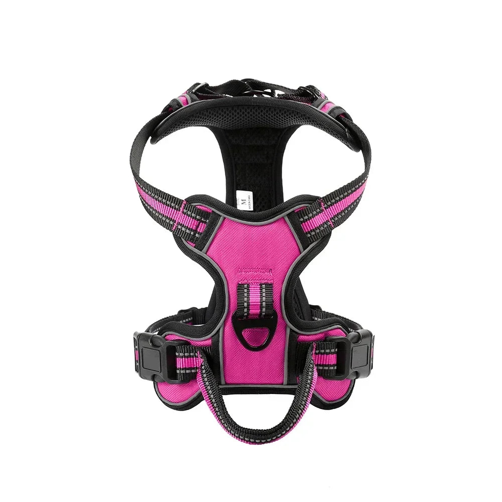 Justerbar Hundsele med Reflex – Andningsbar Oxford-väst, No-Pull, S–XL, 8 Färger
