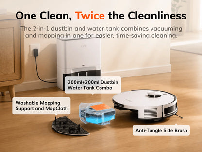 ILIFE A30 Pro Robot Vacuum Cleaner with Automatic Self-Emptying Station, 5000Pa Strong Suction, LDS Navigation, 180min Runtime, 2-in-1 Mop and Sweep, APP Control,  HomeFloor Carpet Clean