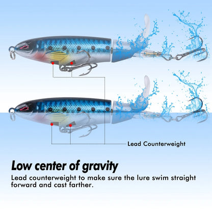Goture Whopper Popper 10cm/11cm/14cm Topwater FIshing Lure Blowups Pike Baits Rotating Tail Fishing Tackle Crankbait Wobblers