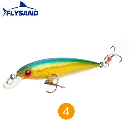 FLYSAND Laser Minnow Fishing Lure Pesca Hooks Fish Wobbler Tackle Crankbait Artificial Japan Hard Bait 90mm 7.2g Swimbait 1PCS