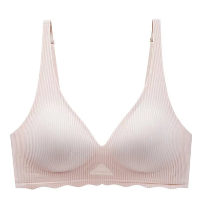 Dam Sömlös Randig BH – Push-up Trådlös Samlande Liten Byst Urhålad Design, 5 Färger S–XL