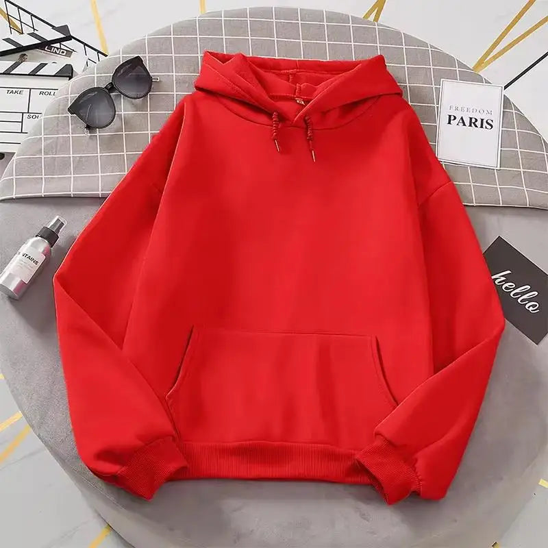 2026 white Hoodies men women Autumn Long Sleeve Pullover Tops Casual Pocket Hoodies Unisex Outer Loose Sport Wear