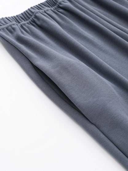 Herr Pyjamas 100% Bomull Långärmad – Fyra Säsonger Plus Size Tonår Hemmaset, L–3XL