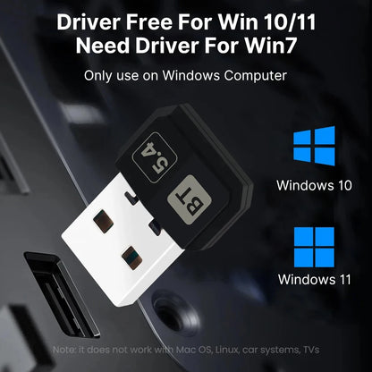 USB Bluetooth 5.4 Wireless Adapter Bluetooth 5.3 Dongle Adapter for PC Laptop Wireless Speaker Audio Receiver USB Transmitter