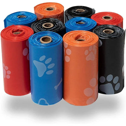 Bajspåsar för Hund – Tjocka Nedbrytbara Doftande 15påsar/Rulle 26x24cm Lila Röd Grön Svart Blå 5–100 Rullar