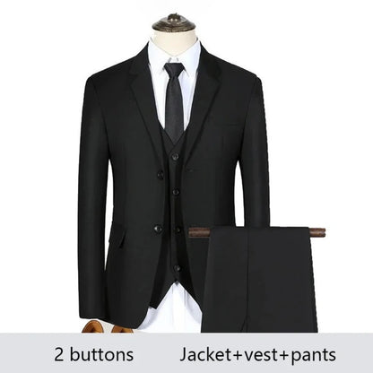 High Quality Men Suits For Wedding 2 Pieces 3 Sets Blazers Stretch Elegant Formal Jackets Vest Pants Full 2025 Tailored Costume