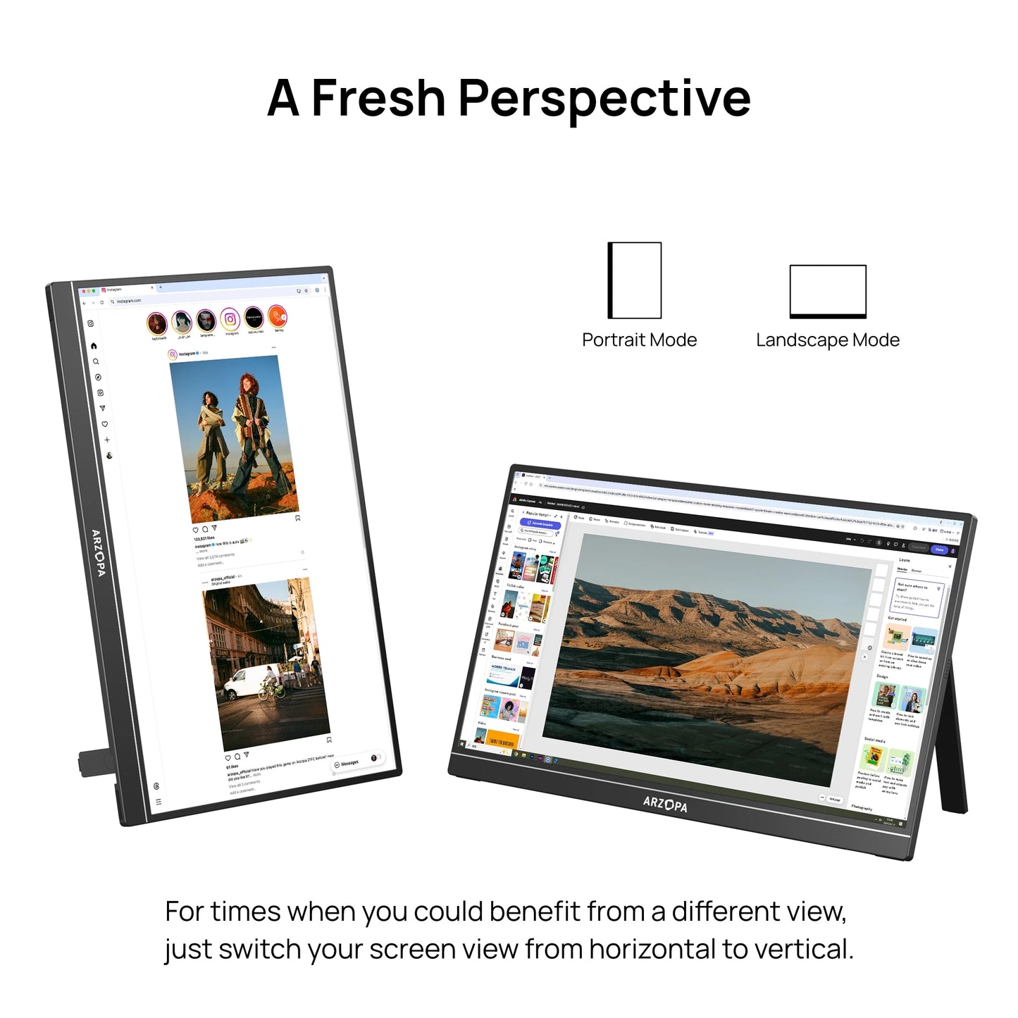 ARZOPA A1M Portabel Skärm 17,3" 1080P IPS – 100% sRGB HDR10 60Hz Inbyggt Stativ Dubbla Högtalare Aluminium USB-C HDMI