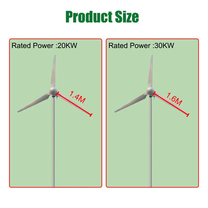 Ryfon Horisontell Vindturbin 20kW/30kW – Permanent Magnet 24–400V Off-Grid/Regulator Hushåll Lantgård Båt Husvagn CE
