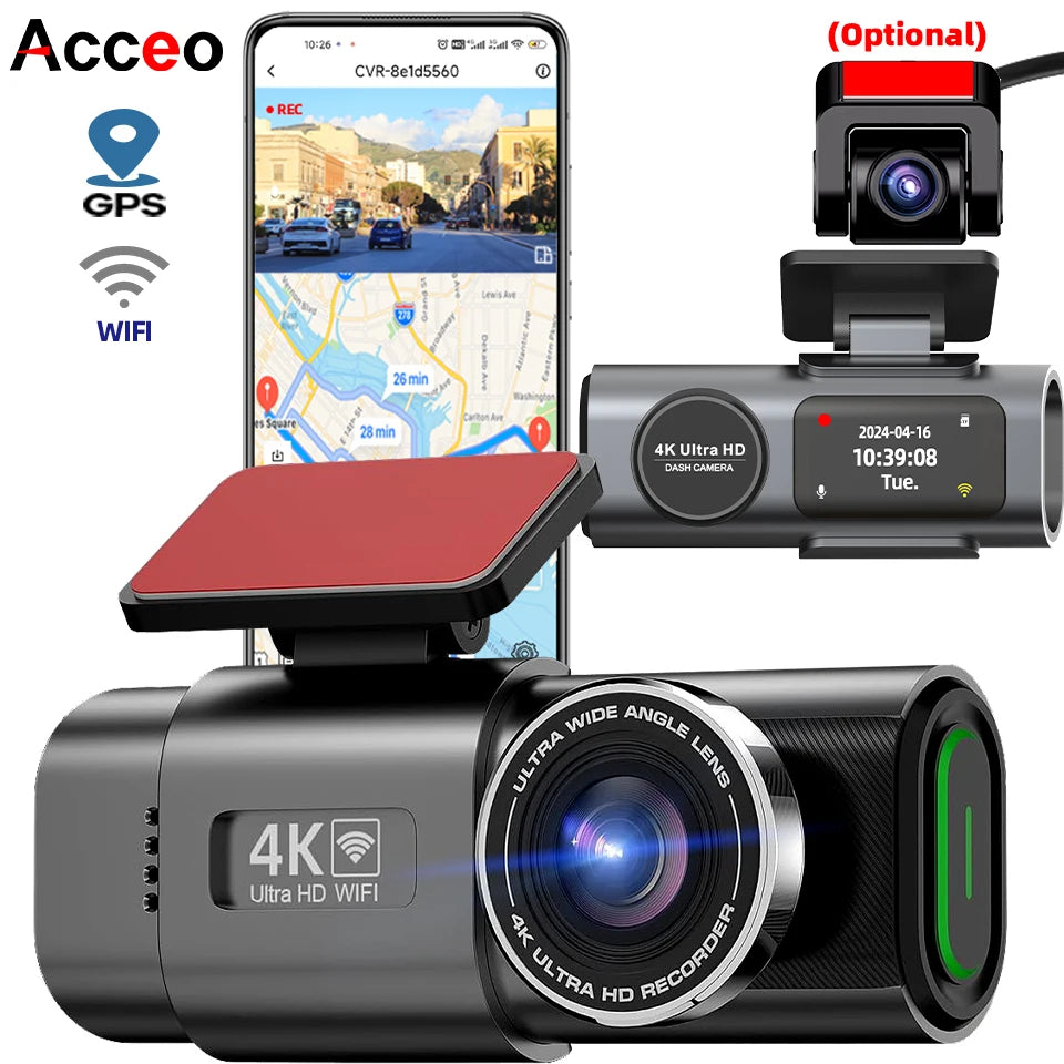 Dashcam 4K UHD B53P – Sony IMX415, GPS, WiFi, Nattseende, CarPlay/Android Auto, 24h Parkering