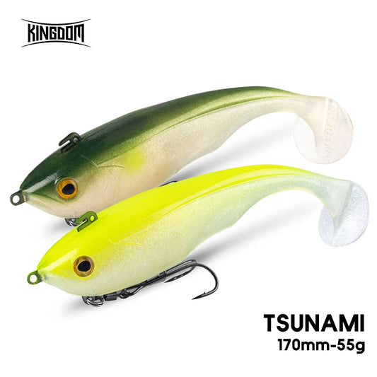 Kingdom Tsunami Mjukbete 170mm 55g – Sjunkande T-stjärt för Gädda, Abborre och Öring