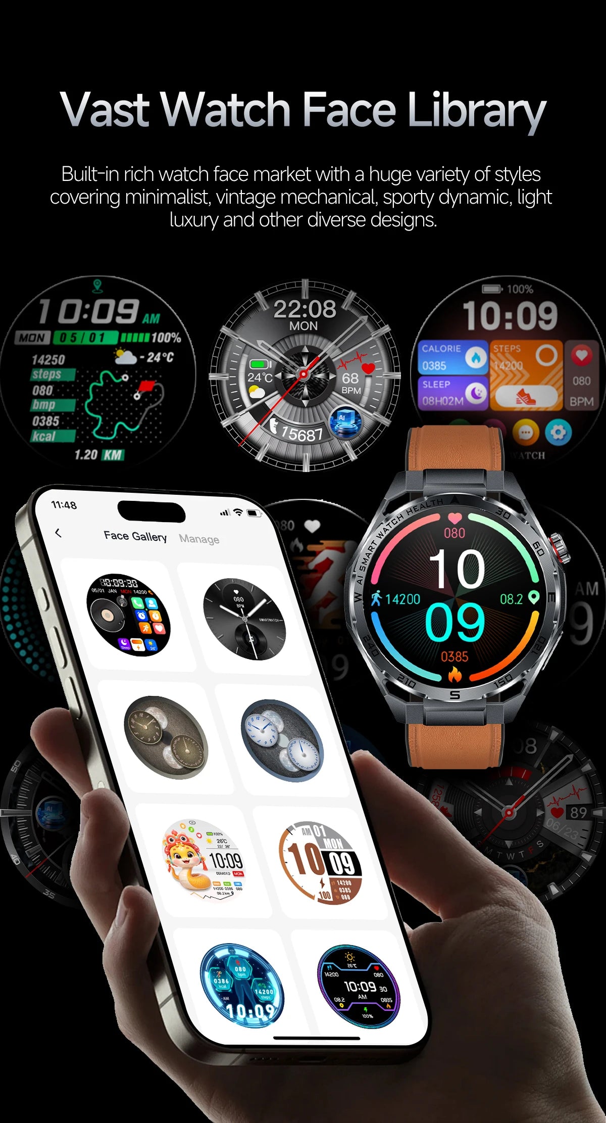 2026 New AI Health Care Accurate Detection ECG Smart Watch Blood Pressure lipids Uric Acid Analysis Bluetooth Call Smart Watches