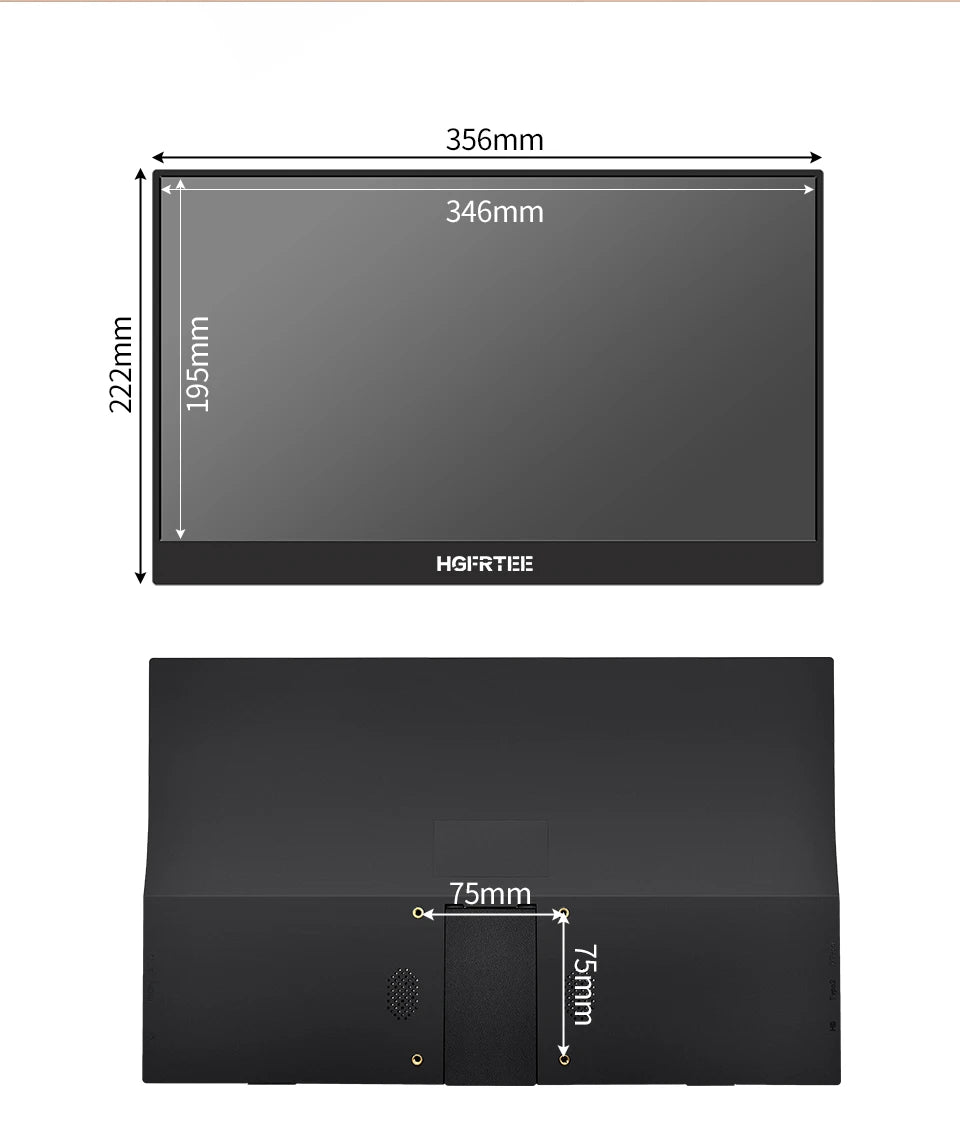 HGFRTEE 15.6 Inch Portable Monitor, FHD USB-C Mini HDMI External Second Screen, Gaming Extended Display for Laptop Mac PS4 PS5 Xbox