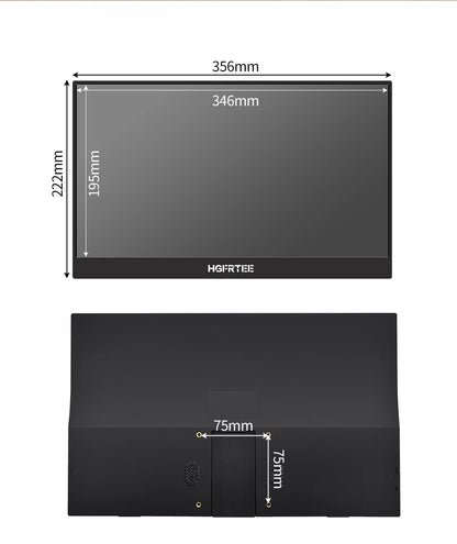HGFRTEE 15.6 Inch Portable Monitor, FHD USB-C Mini HDMI External Second Screen, Gaming Extended Display for Laptop Mac PS4 PS5 Xbox