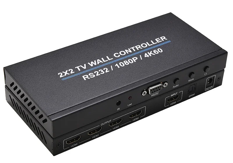 4K 60Hz 2x2 Video Wall Controller Multi Screen Splicing Processor 1x3 1x2 1x4 Office Meeting Monitor Mall 4 Channel TV Splicer