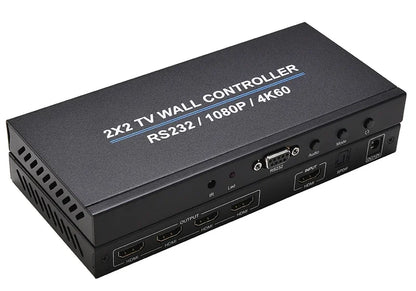 4K 60Hz 2x2 Video Wall Controller Multi Screen Splicing Processor 1x3 1x2 1x4 Office Meeting Monitor Mall 4 Channel TV Splicer