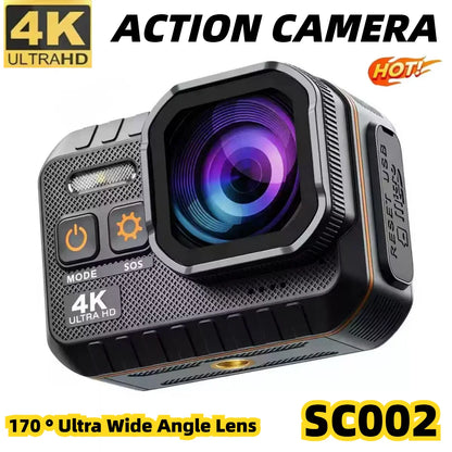 SC002 Action Camera 4K With Remote Control Screen Waterproof Sport Camera drive recorder Sports Camera Helmet Action Cam