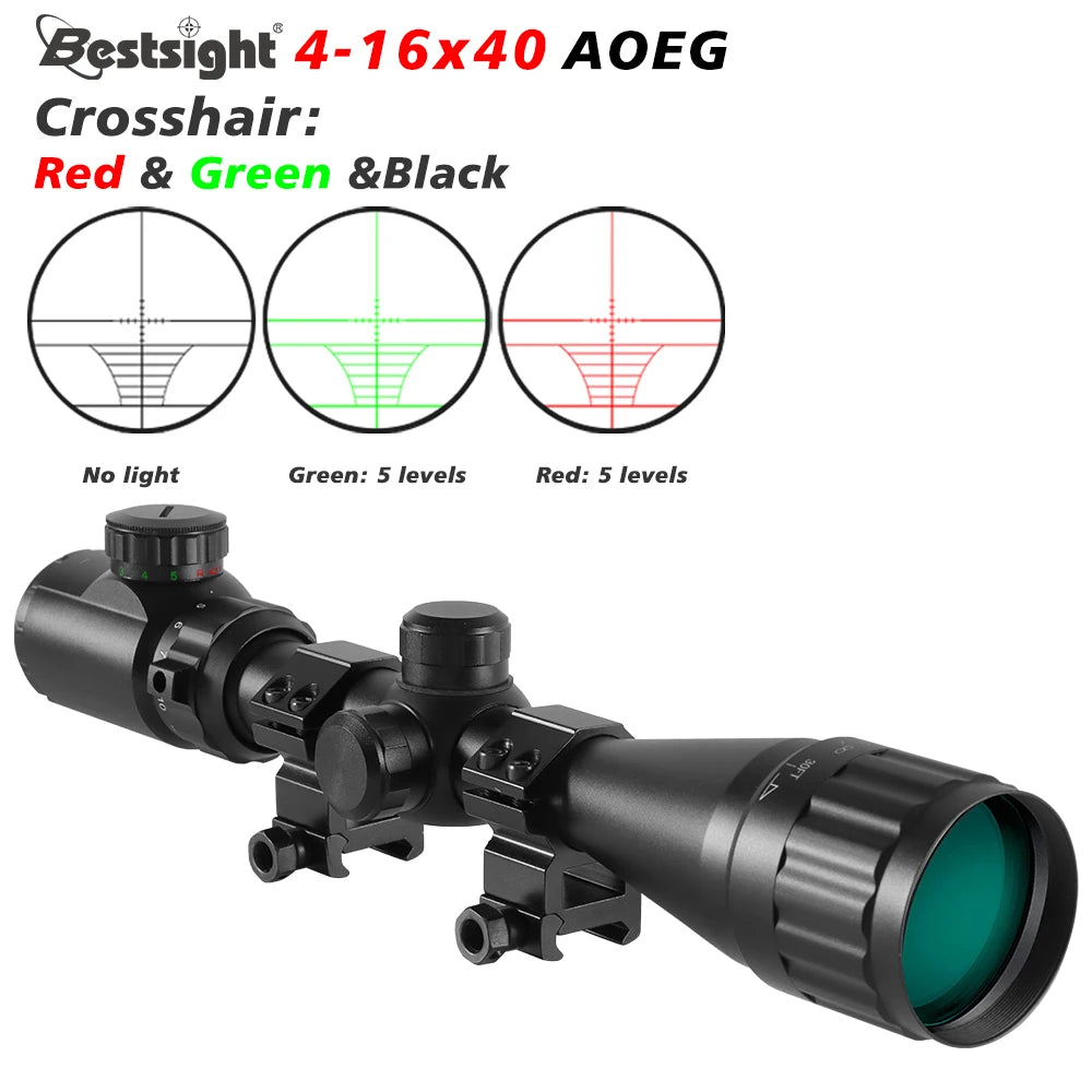 4-16X40 AOE Sikte Jaktsikte Röd & Grön Punkt